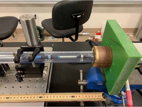 Magnetometer and curvature coil arranged for axial field measurements